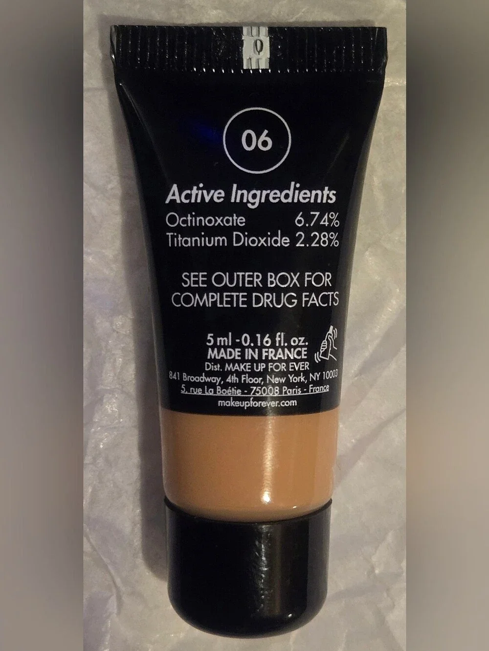 NIB Make Up For Ever Ultra HD Perfector Blurring Skin Tint Shade 06 Mini - 5 ml
